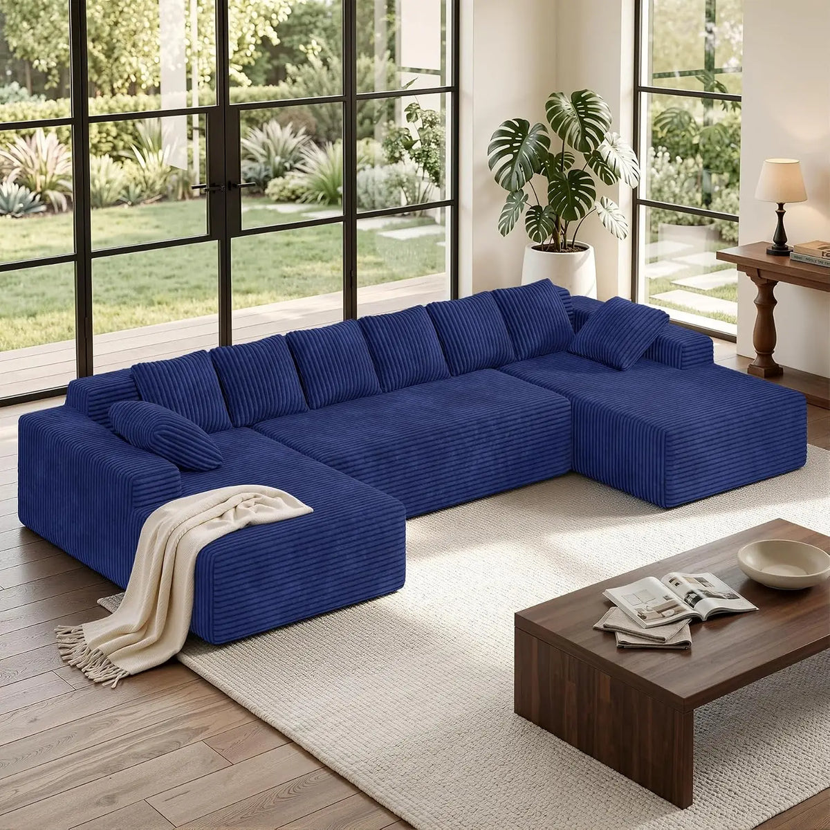 131'' Oversized Sectional Sofa with Chaise Boneless Cloud Couches | Deep Seat U Shaped Couches for Living Room,, Customized