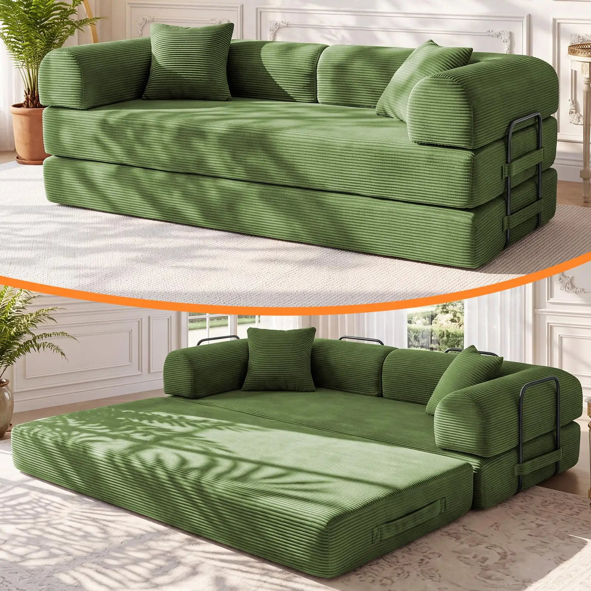 79" Memory Foam a Bed, Convertible Futon Bonel Couch for Living Room