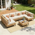 Large 7-Piece Outdoor Wicker Patio Furniture Set