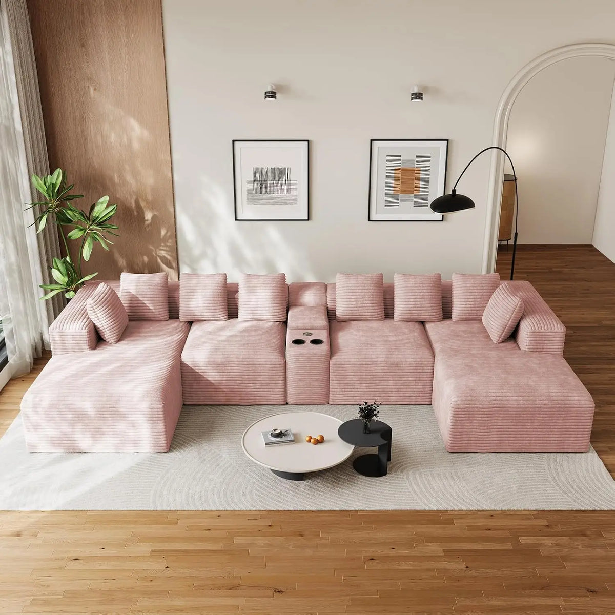 143" Oversized Cloud Sectional Couch for Living Room, Grey, Customized