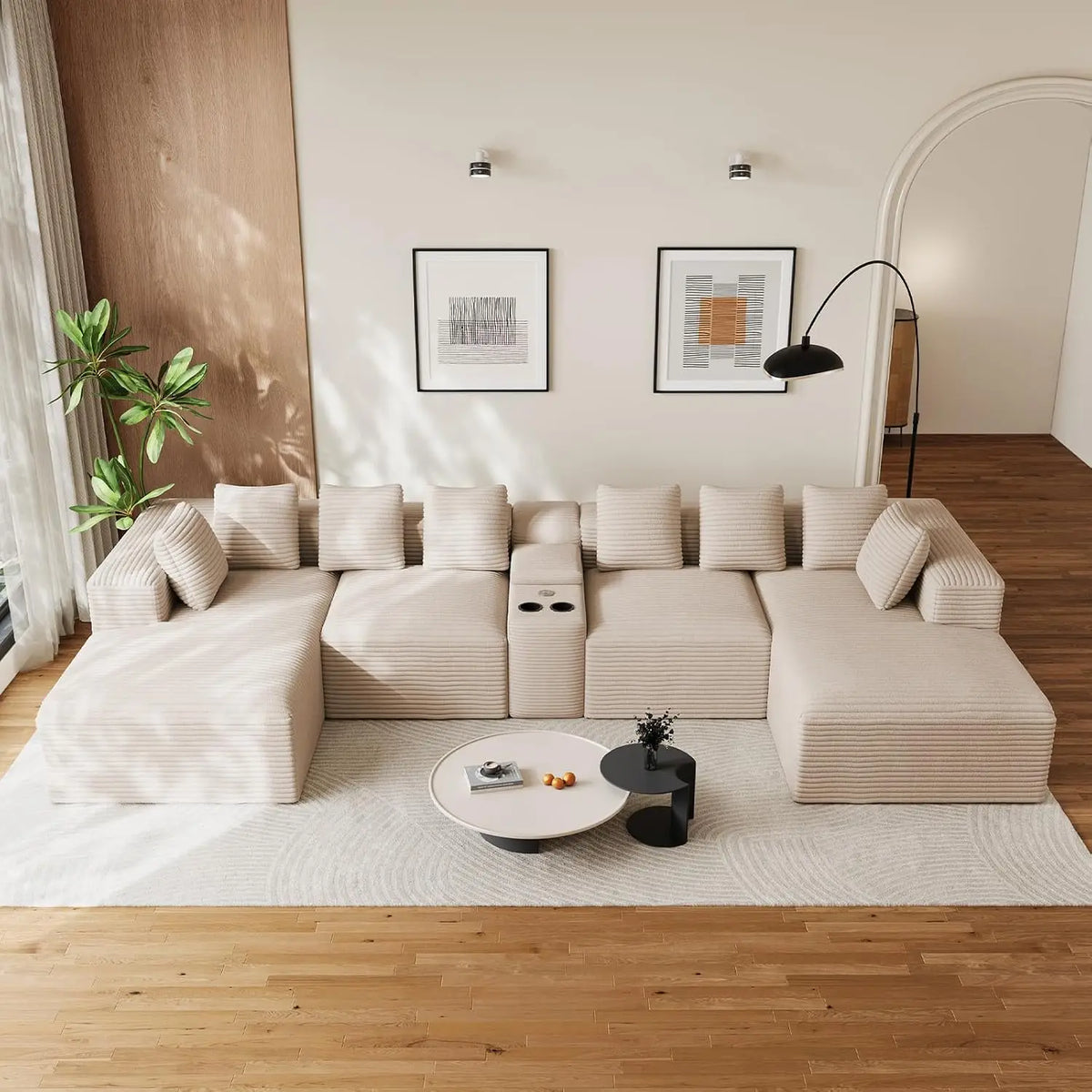 143" Oversized Cloud Sectional Couch for Living Room, Grey, Customized