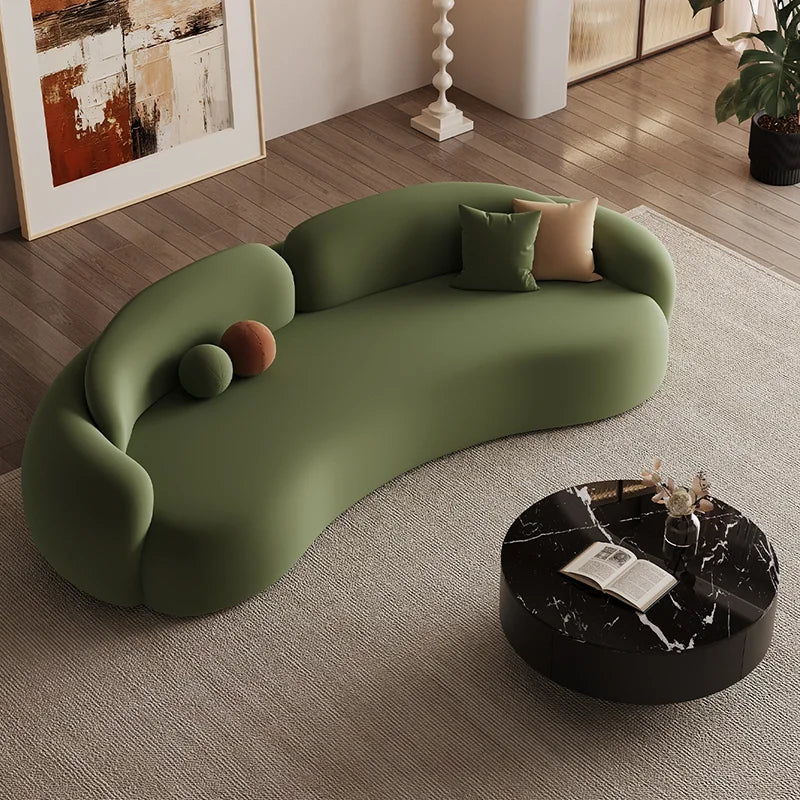 Nordic Cream Style Curved Sofa Italian Minimalist