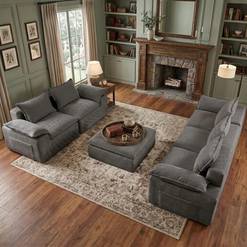 2Pcs Cloud Sectional Couch Sets, Convertible Modular Sofa.