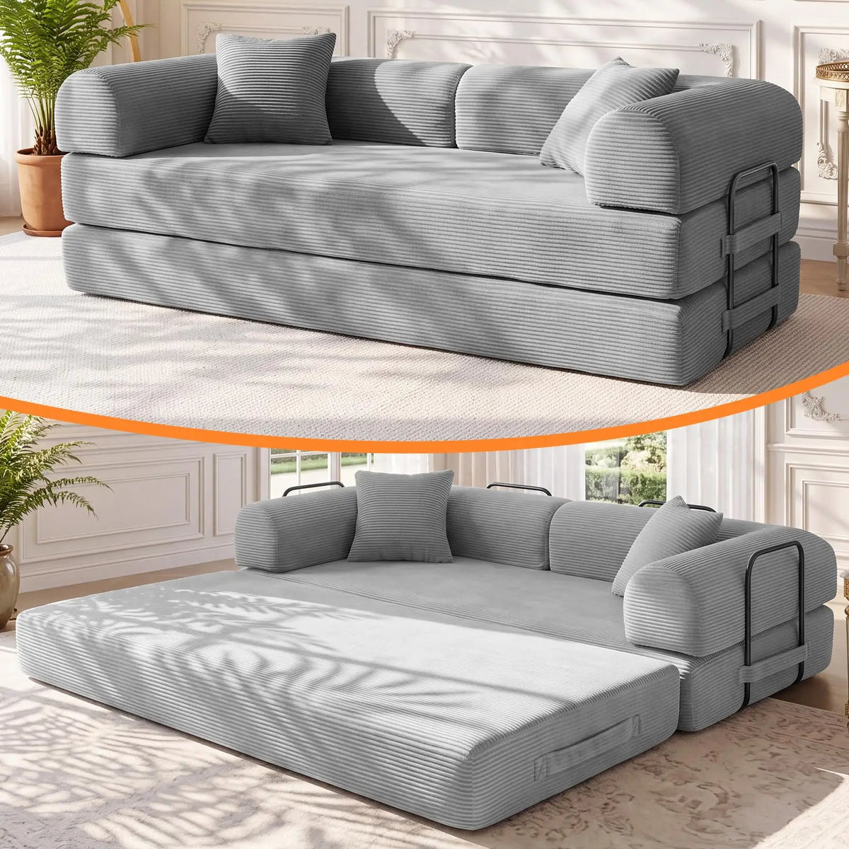 79" Memory Foam a Bed, Convertible Futon Bonel Couch for Living Room