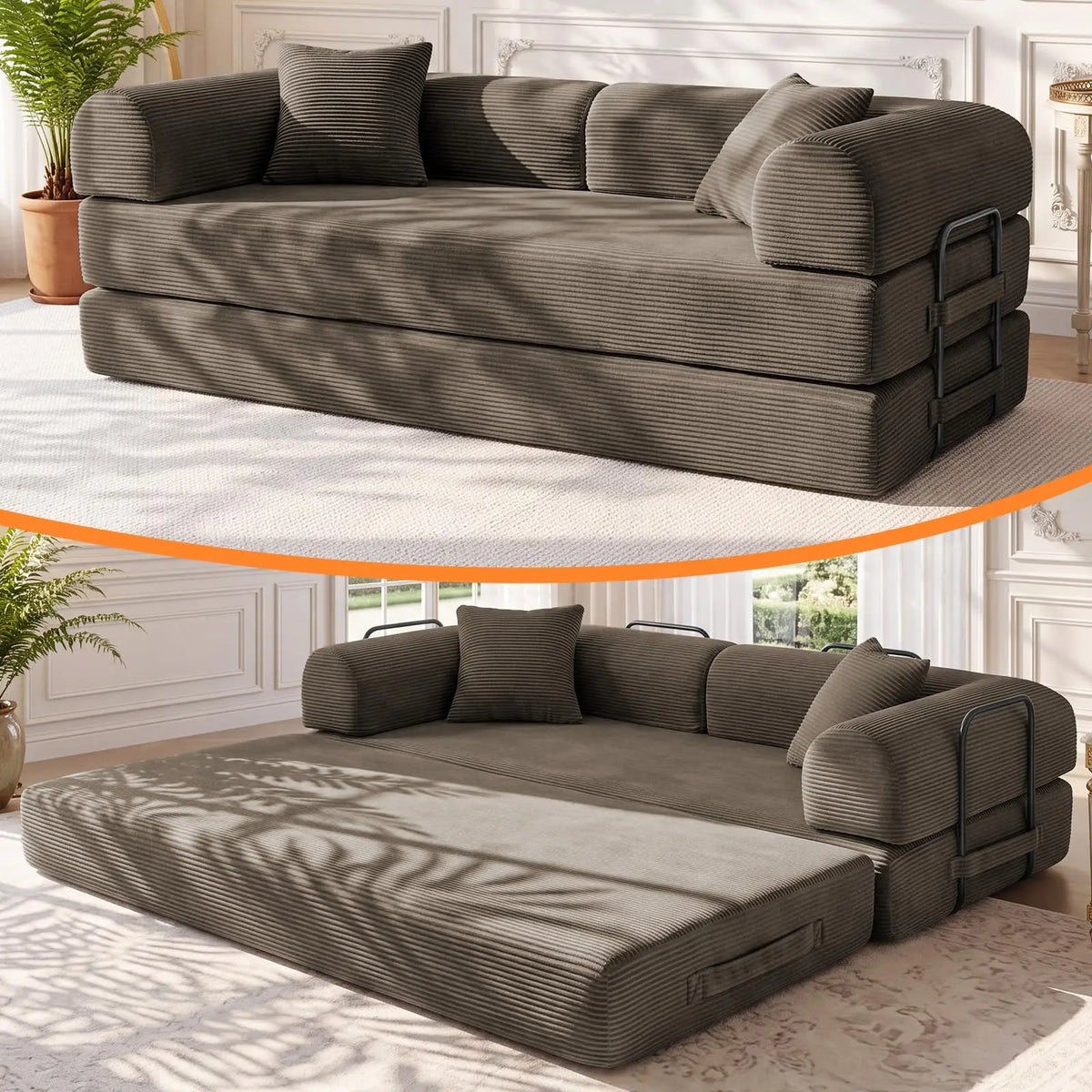 79" Memory Foam a Bed, Convertible Futon Bonel Couch for Living Room