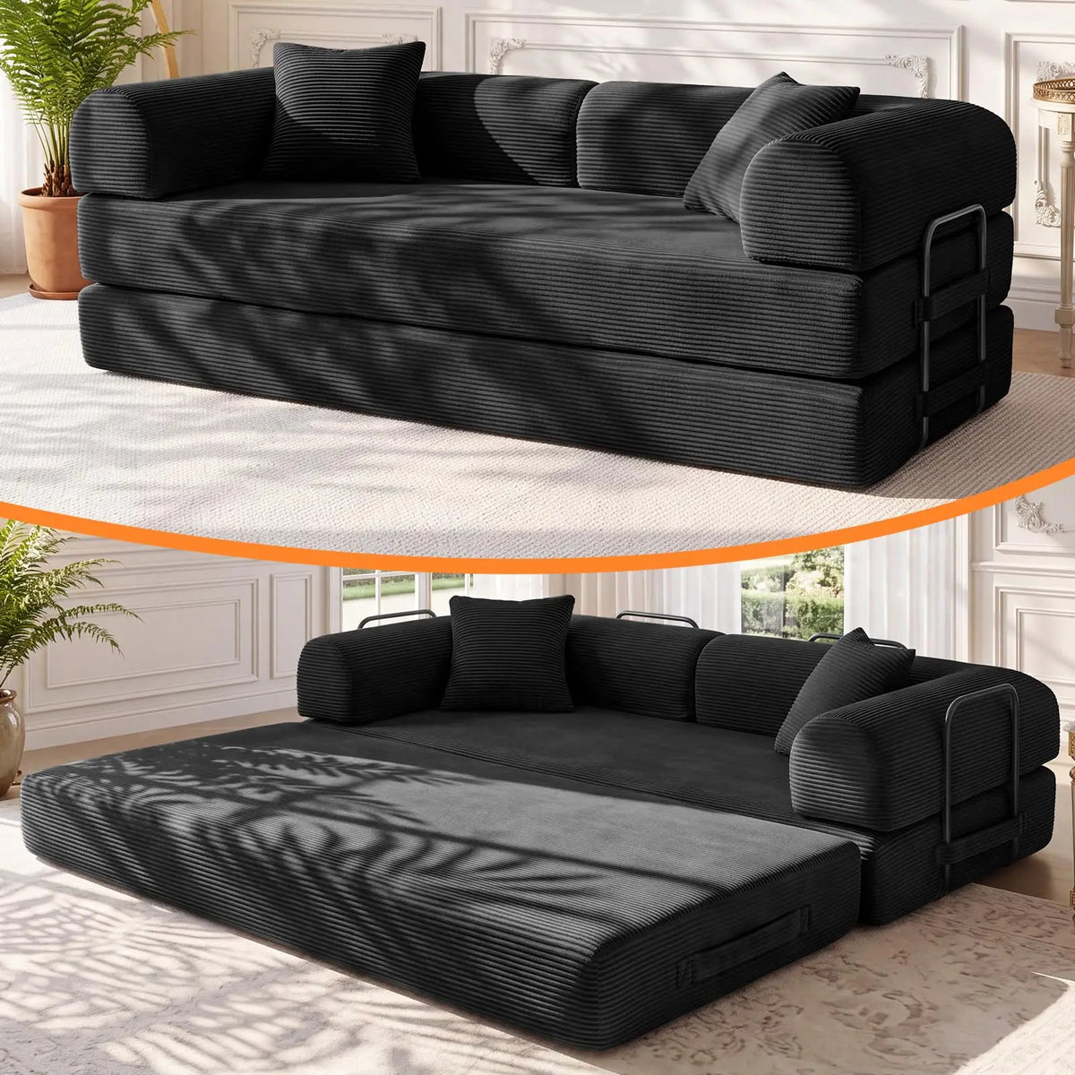 79" Memory Foam a Bed, Convertible Futon Bonel Couch for Living Room