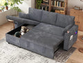 3 in 1 Pull Out Couch, Corduroy L Shaped