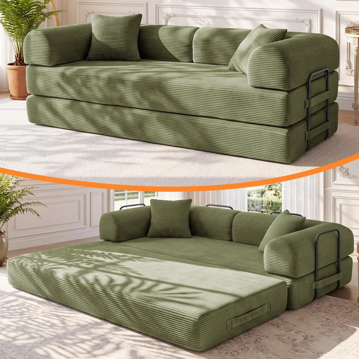 79" Memory Foam a Bed, Convertible Futon Bonel Couch for Living Room