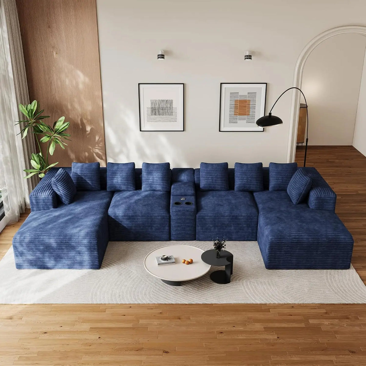 143" Oversized Cloud Sectional Couch for Living Room, Grey, Customized
