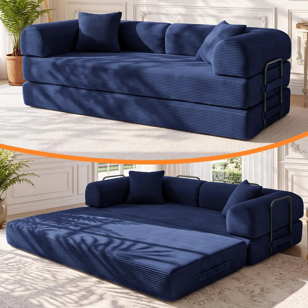 79" Memory Foam a Bed, Convertible Futon Bonel Couch for Living Room