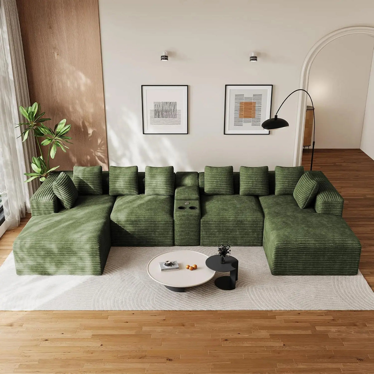 143" Oversized Cloud Sectional Couch for Living Room, Grey, Customized