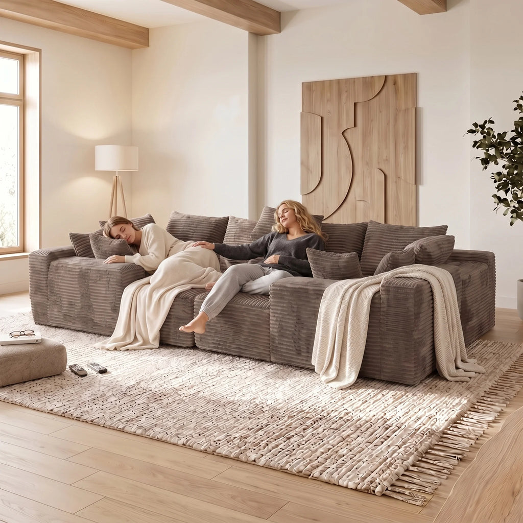 Inch U-Shaped Extra Large Corduroy Sectional Sofa 139"