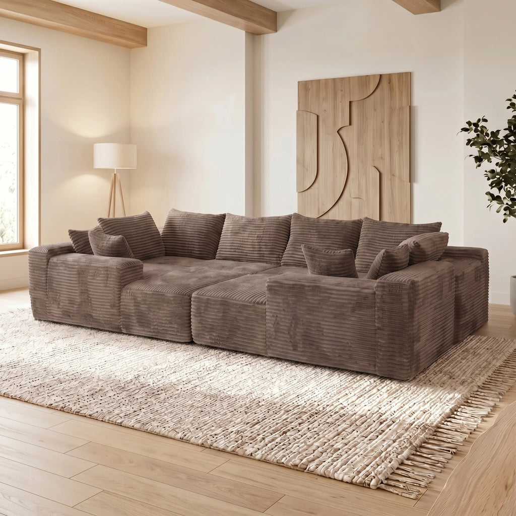 Inch U-Shaped Extra Large Corduroy Sectional Sofa 139"