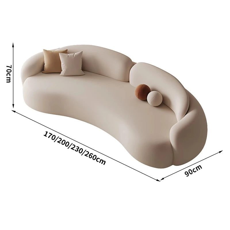 Nordic Cream Style Curved Sofa Italian Minimalist Beauty Salon Clothing Store Rest Area Office Sofa Business Furniture FYSS