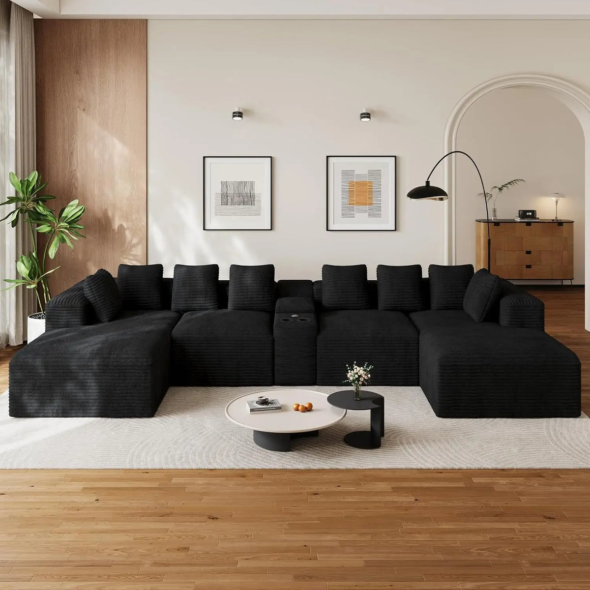 143" Oversized Cloud Sectional Couch for Living Room, Grey, Customized